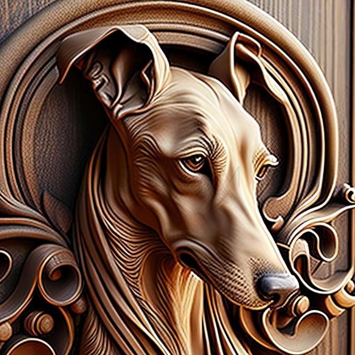3D model Hungarian Greyhound dog (STL)